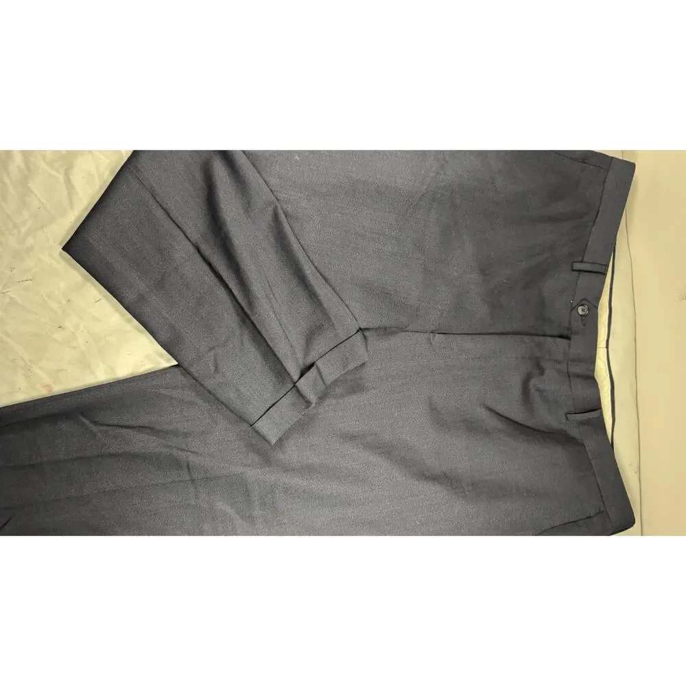 Hart Schaffner Marx Wool Dress Pants Men’s 44 Navy Flat Front Career
